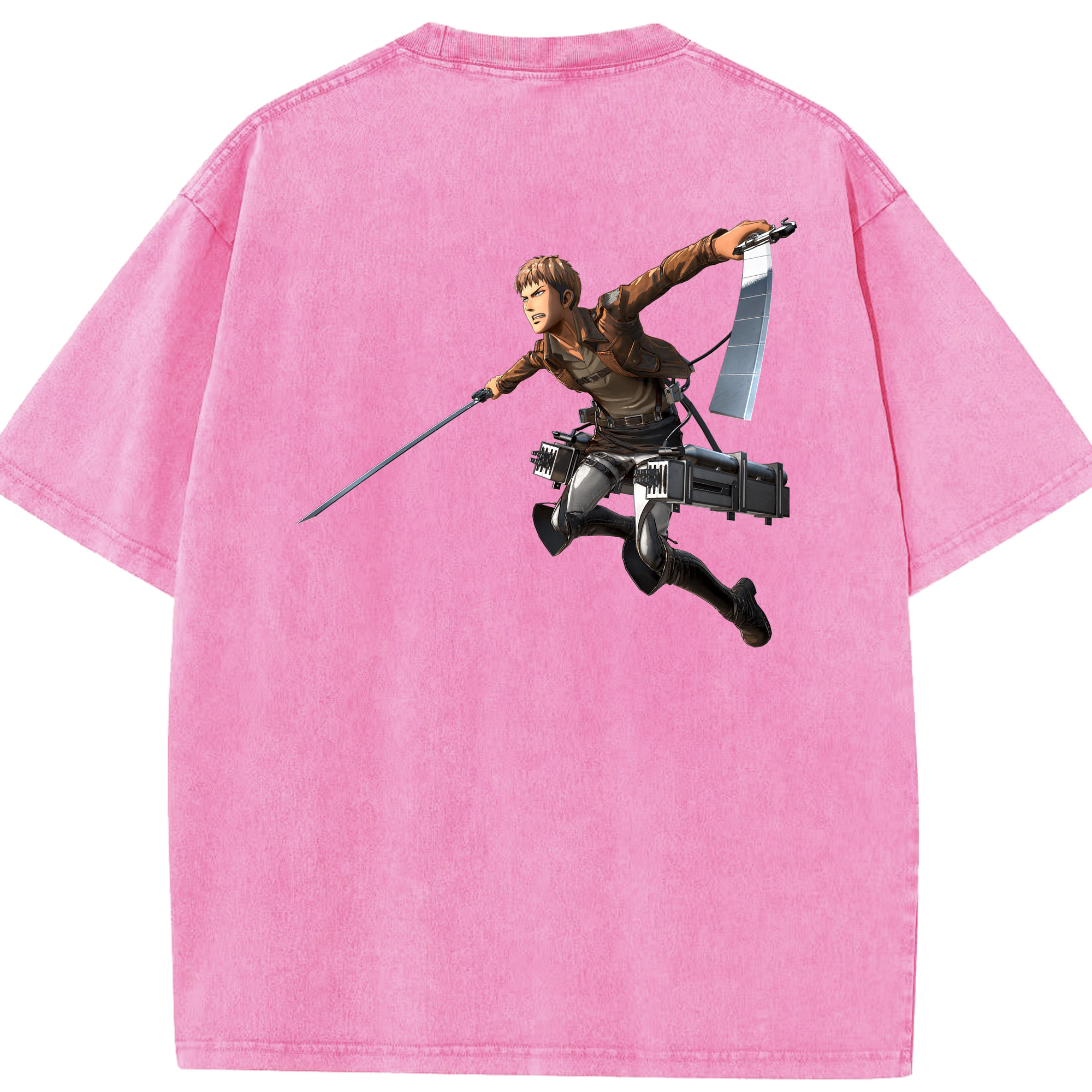（画像用） 進撃の巨人 ジャン・キルシュタイン Attack on Titan Jean Kirstein 綿100% ヴィンテージ風 半袖Tシャツ（背面プリント）